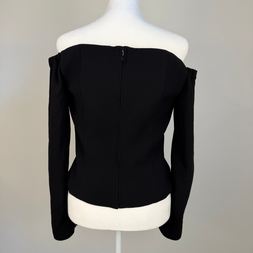 Self Portrait Off Shoulder Crystal Embellished‎ Top Revolve NWOT Women 8 Black - Picture 5 of 12